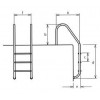 Scaletta per piscine interrate Zodiac 5 gradini interasse 957 mm